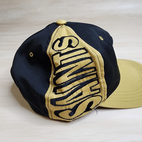 Vintage New Orleans Saints Panel Spellout State Snapback Hat - Picture 2 of 8